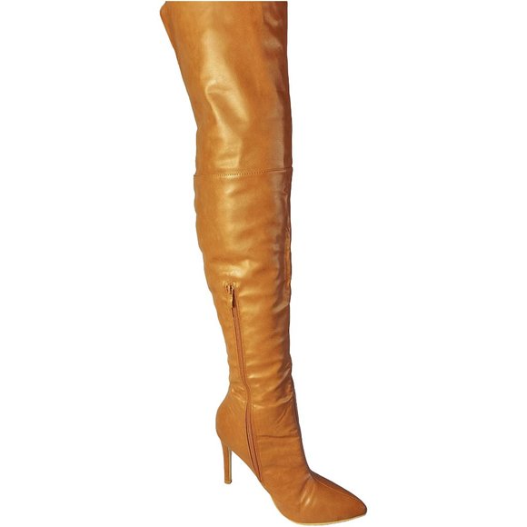 Mata Shoes - Mata Brown Thigh High Boots Stiletto Heels Fashion Dress Boots for Women